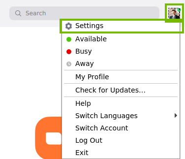 Profile picture and settings