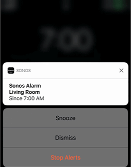 The alarm menu