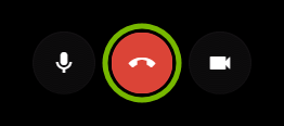 End call button highlighted in Google Hangouts.