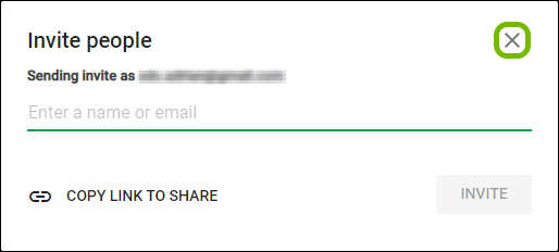 Close button highlighted on invitation prompt in Google Hangouts.