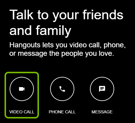 Video Call button highlighted in Google Hangouts.