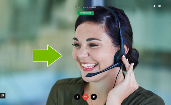 Camera feed showing in Google Hangouts.
