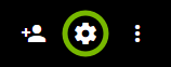 Settings icon highlighted in top right of Google Hangouts.