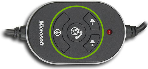 Inline controls highlighted on headset cord.