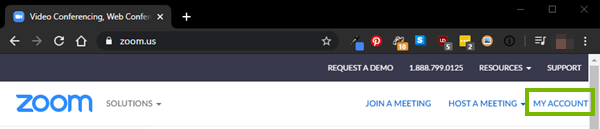 My account selection