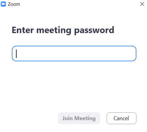 Entering meeting password