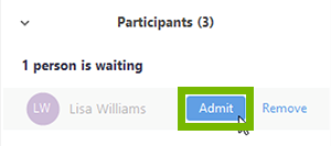 Admitting one person