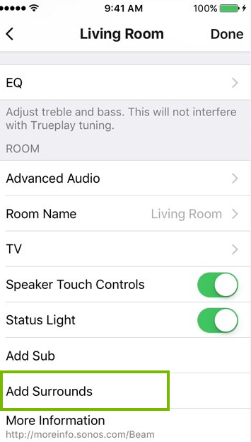 Tapping add surrounds