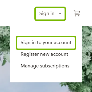 Sign in option highlighted on ecobee web page.
