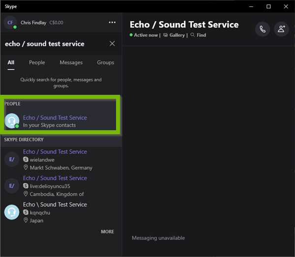 Echo / Sound Test Service