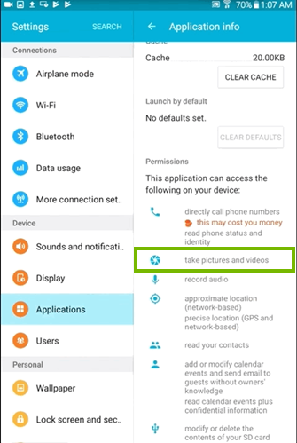 Camera permission is given