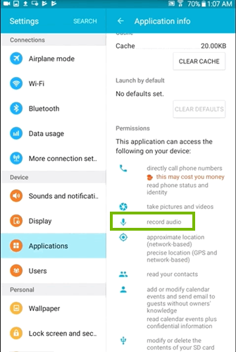 Microphone permission
