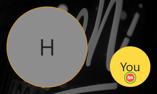 Camera off icon highlighted on personal bubble in join.me conference.