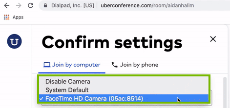 Selecting your camera