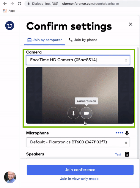 Picture of the camera feed