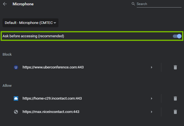 Ask before accessing