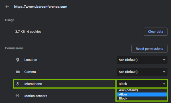 Allowing the mic to work