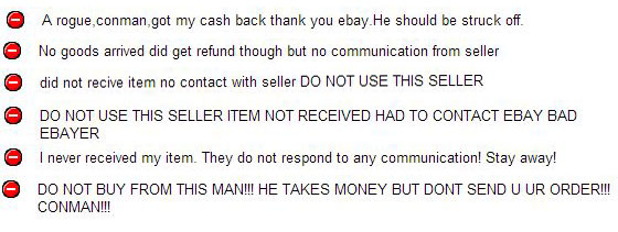 Bad feedback complaints