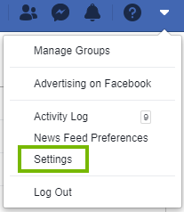Settings on facebook