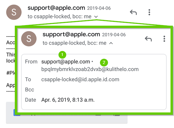 example phishing email on android phone