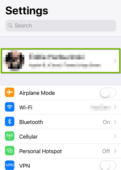 The Apple ID or name