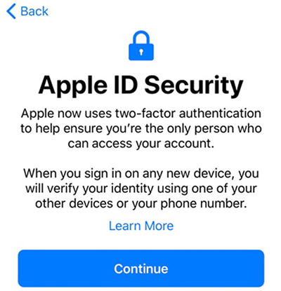 Setting up Two-factor on an iphone