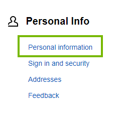 Personal information selection