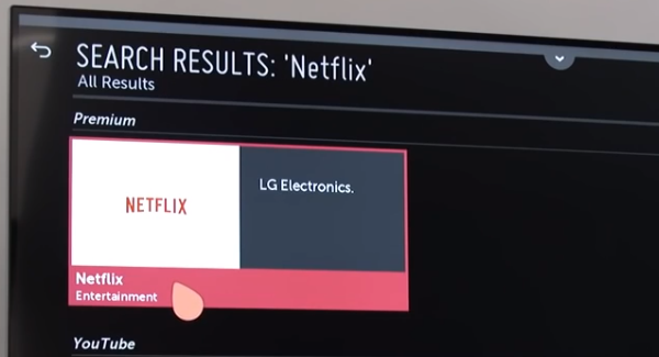 LG netflix selection