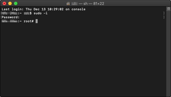 Sudo terminal