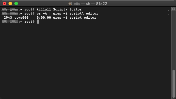 Checking for program being killed.
