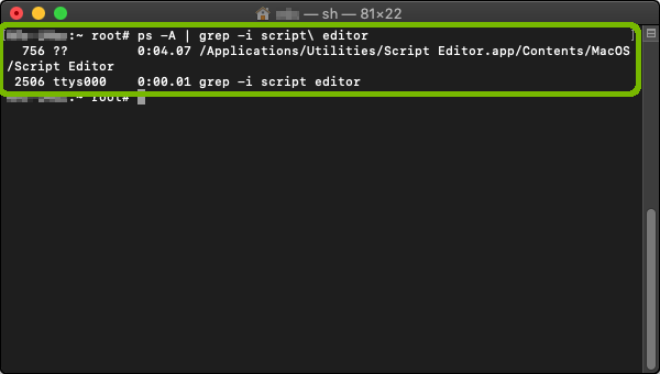 PS and Grep command output