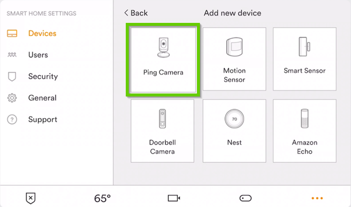 Add new device. Ping Gamera