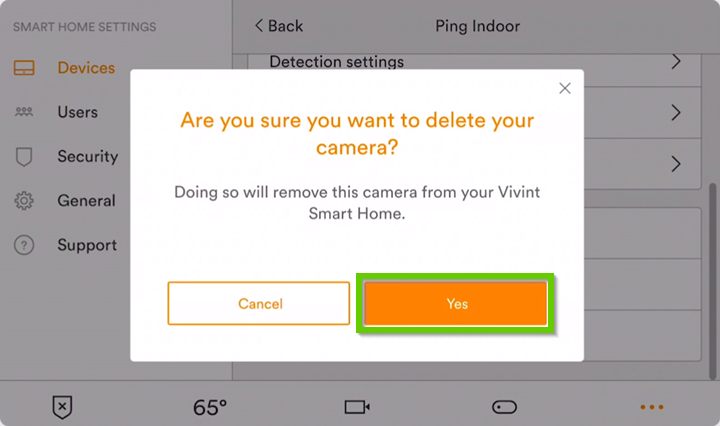Are you sure you want to delete your camera?