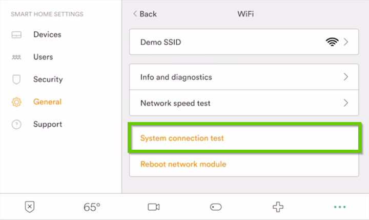 system connection test