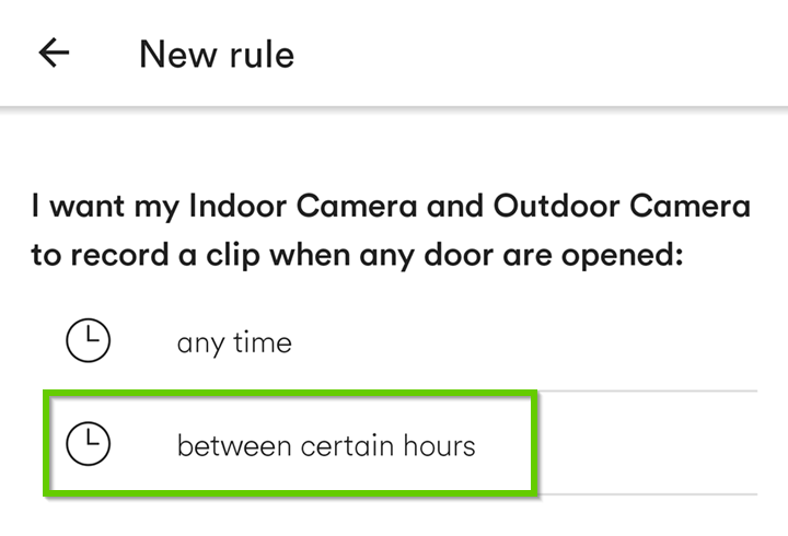 any time or between certain times.