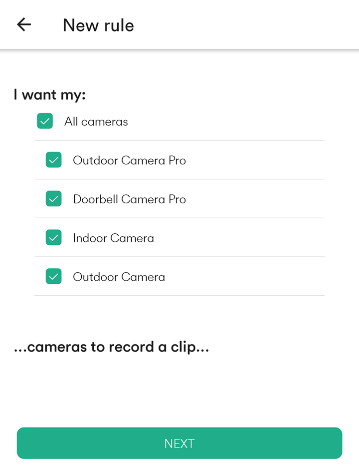 cameras to record a clip