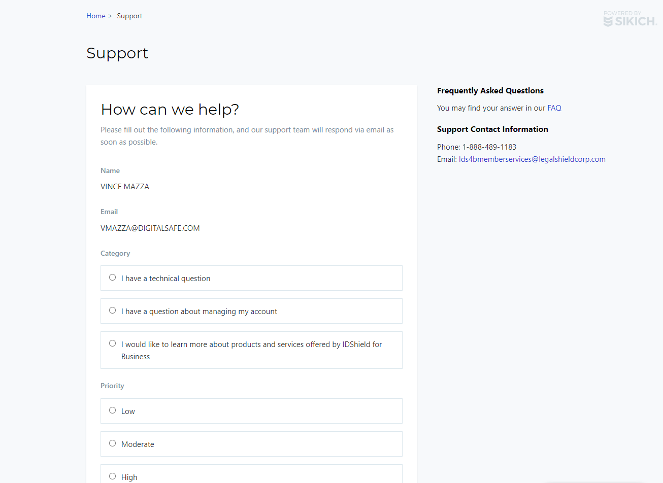 IDShield scan support portal