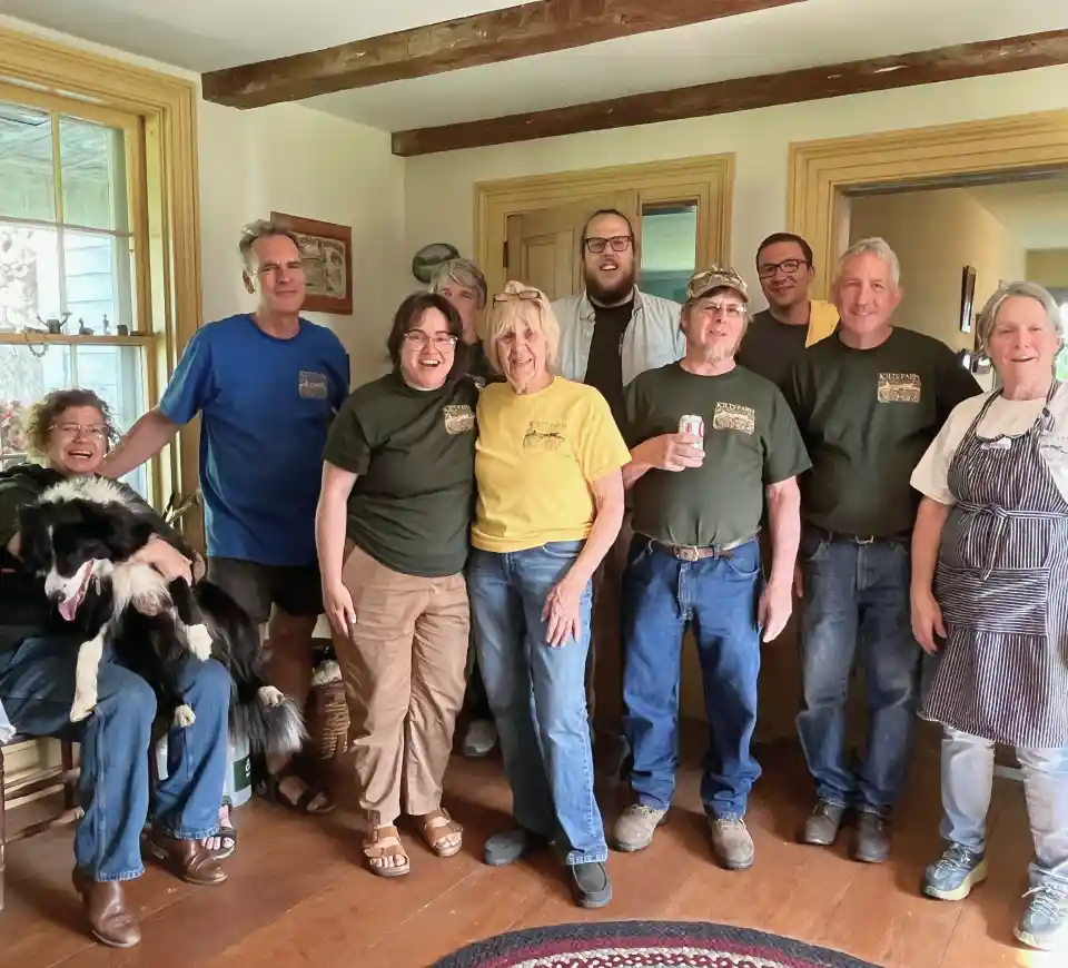 A group photo of volunteers at Kilts Farm.