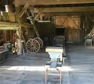 A view of the interior of the New World Dutch Barn at Kilts Farm.