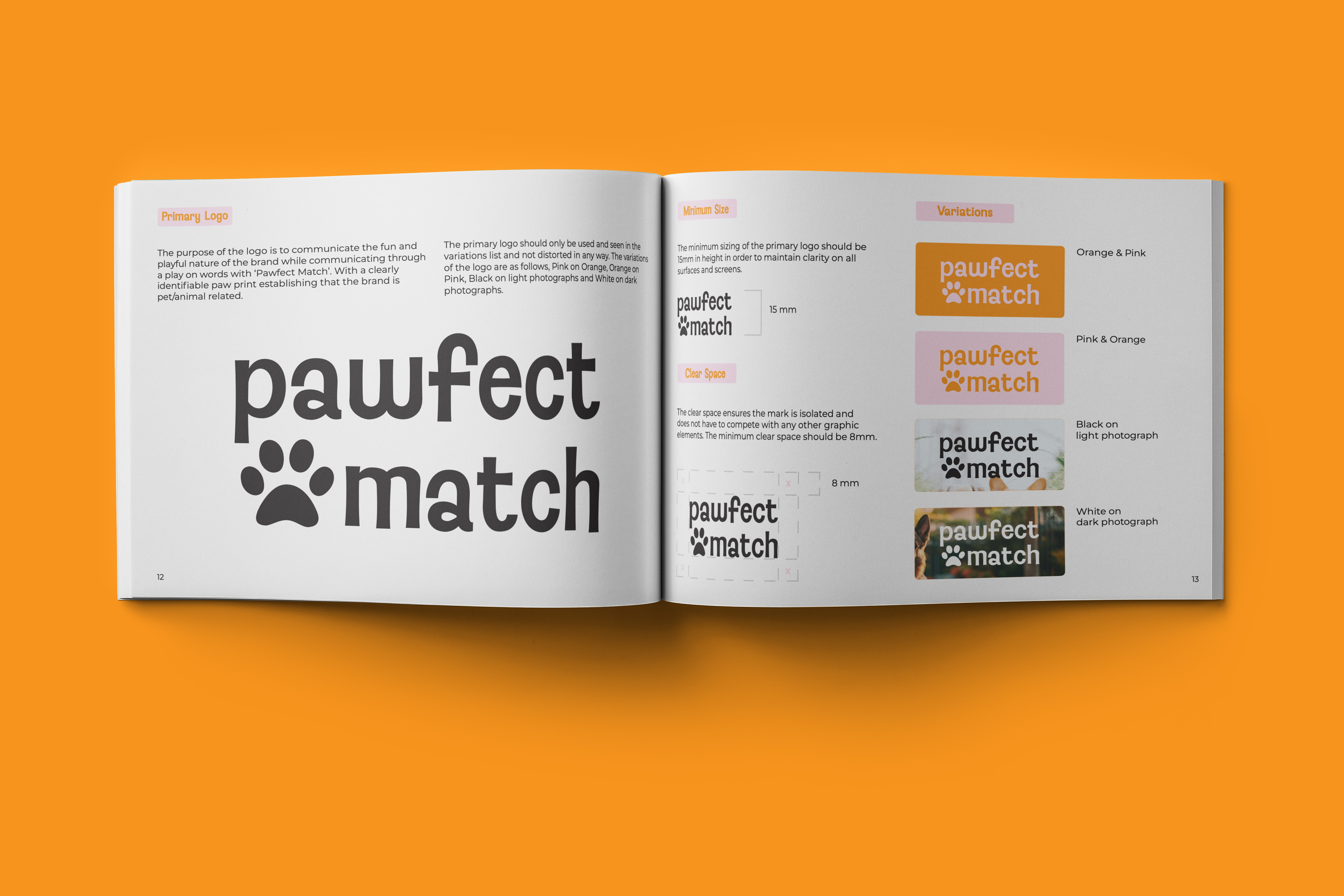 Brand Guidelines logo specifications page 