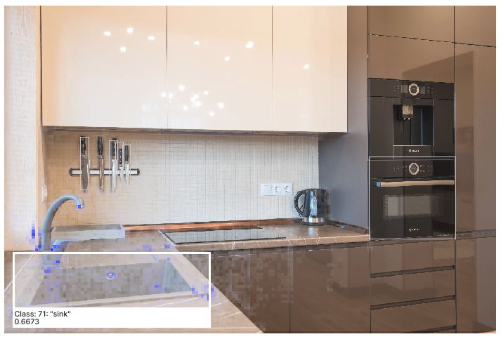 Image model detects a sink is present by using the inferences of the surrounding area, such as the faucet