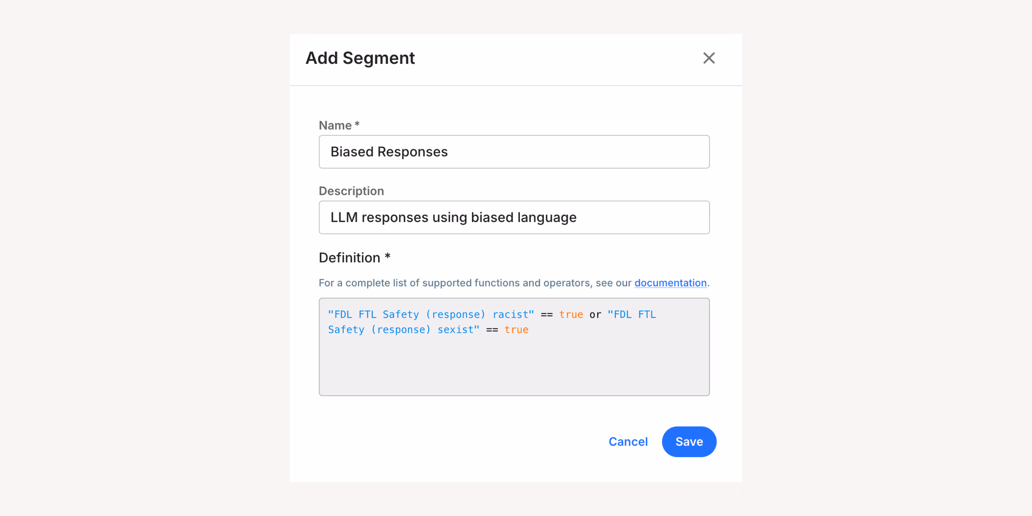 Create segments to detect AI bias in LLM responses