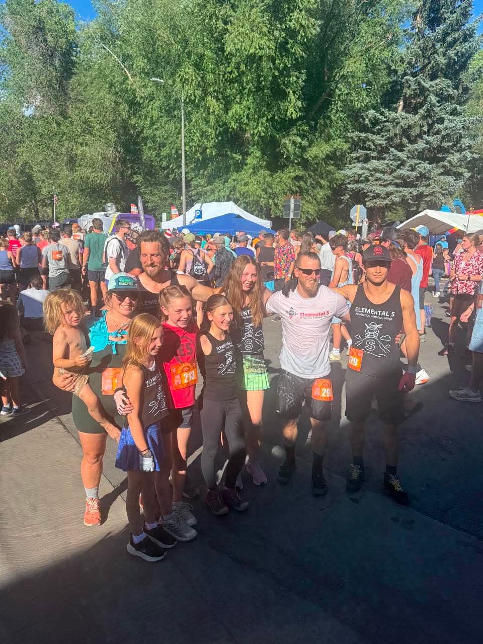Elemental 5 families and coaches at the 2026 Hill Climb