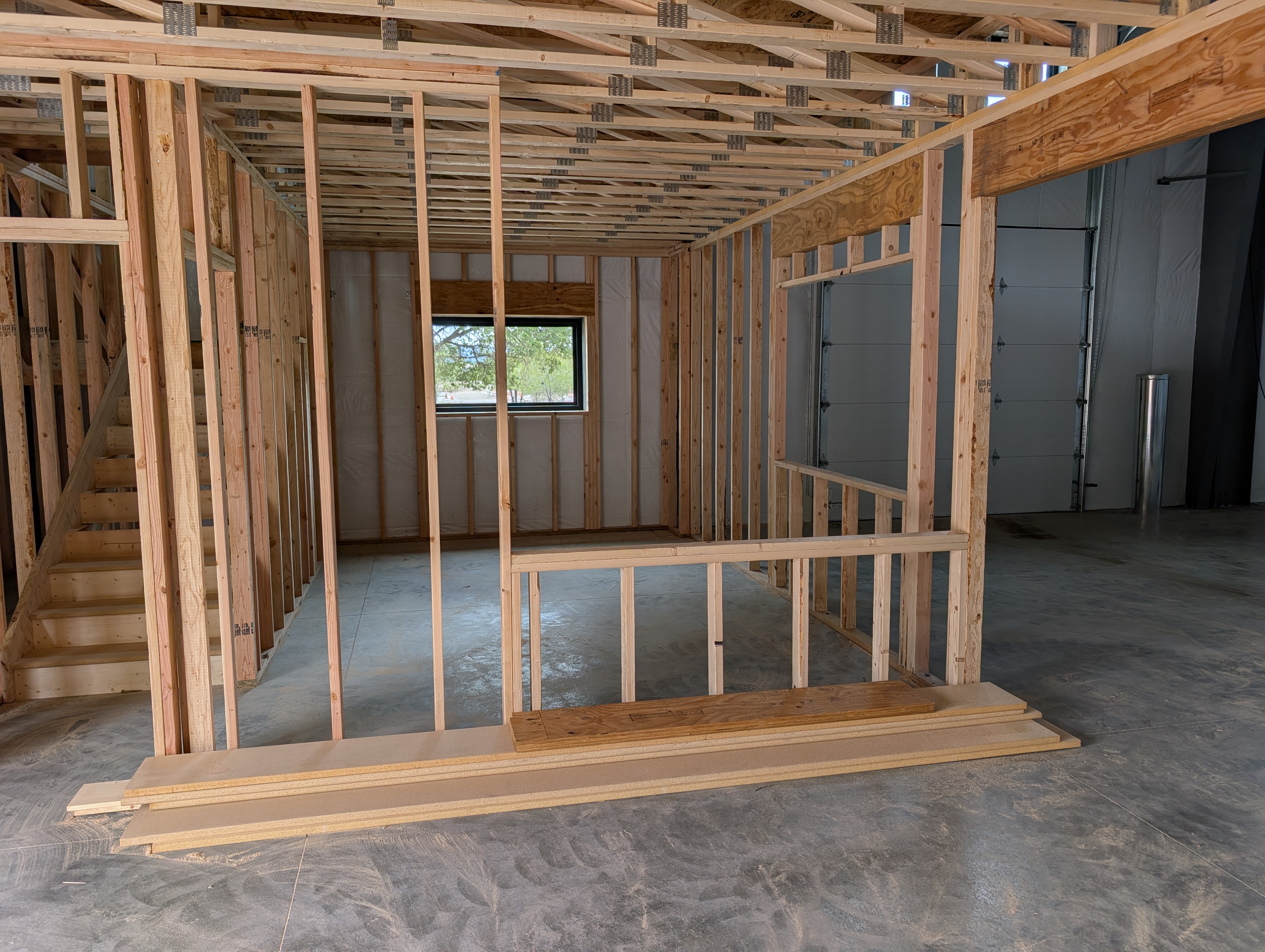 New gym framing and lobby buildout progress