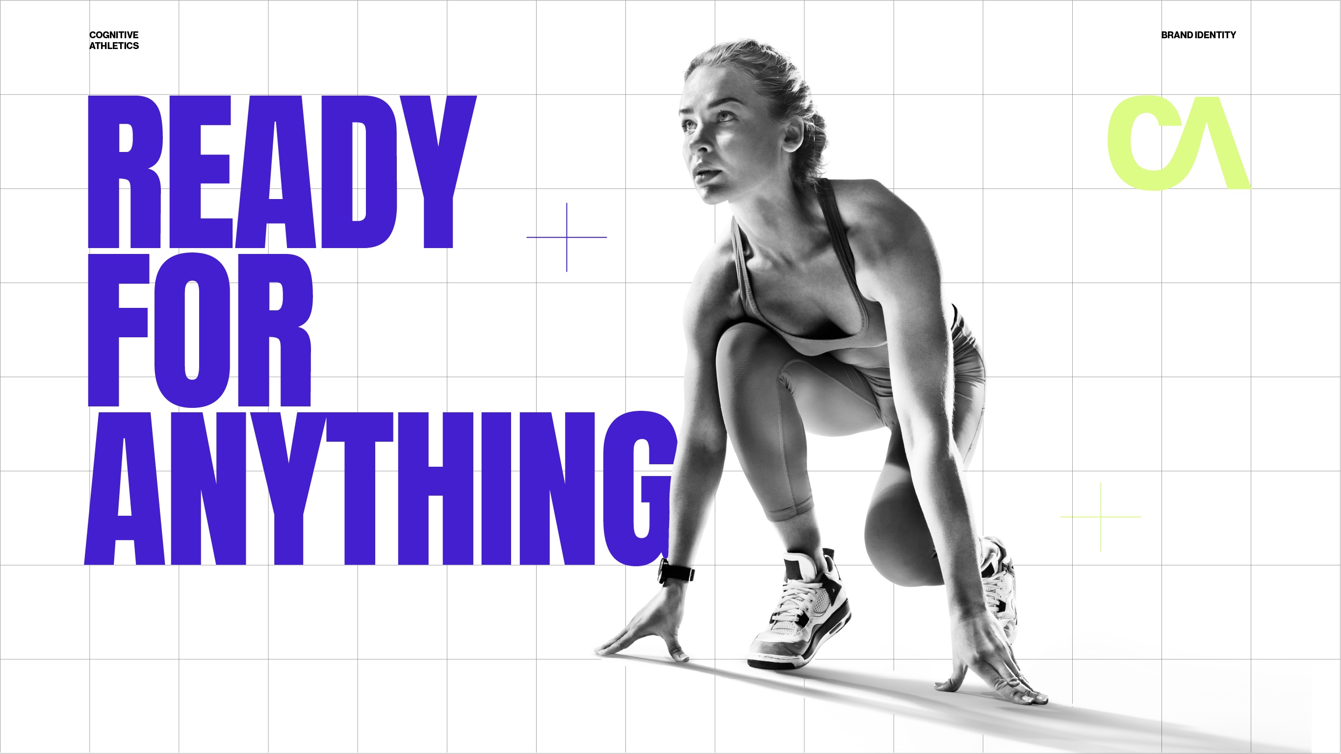 Branded photo from Cognitive Athletics' identity launch campaign, developed by Studio Wisdom to establish a global fitness lifestyle brand.