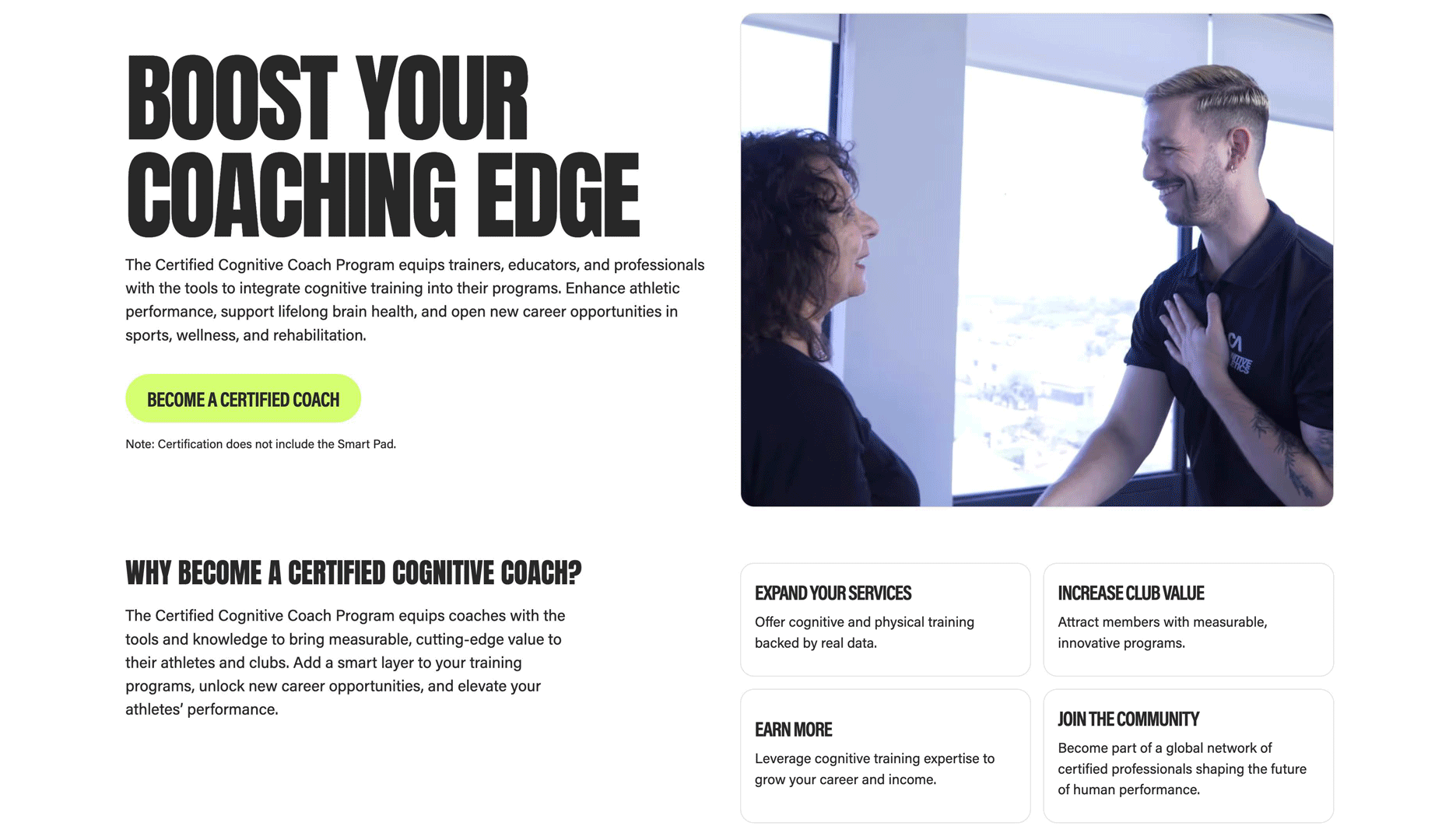 Cognitive Athletics signal training app and coaching interface demonstrating real-time performance metrics in fitness branding context
