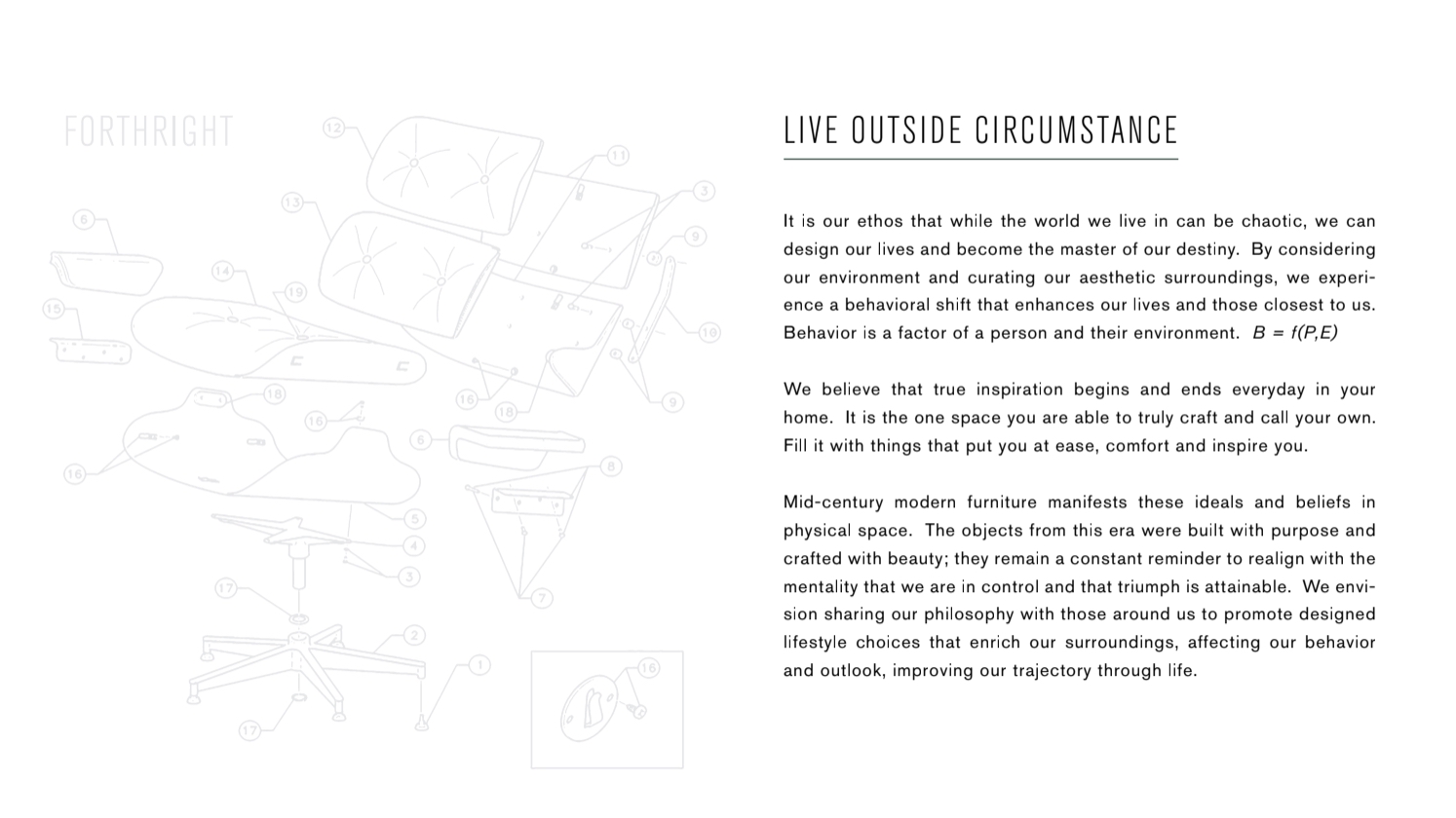 Forthright brand ethos "Live Outside Circumstance" brought to life through creative direction and design by Studio Wisdom