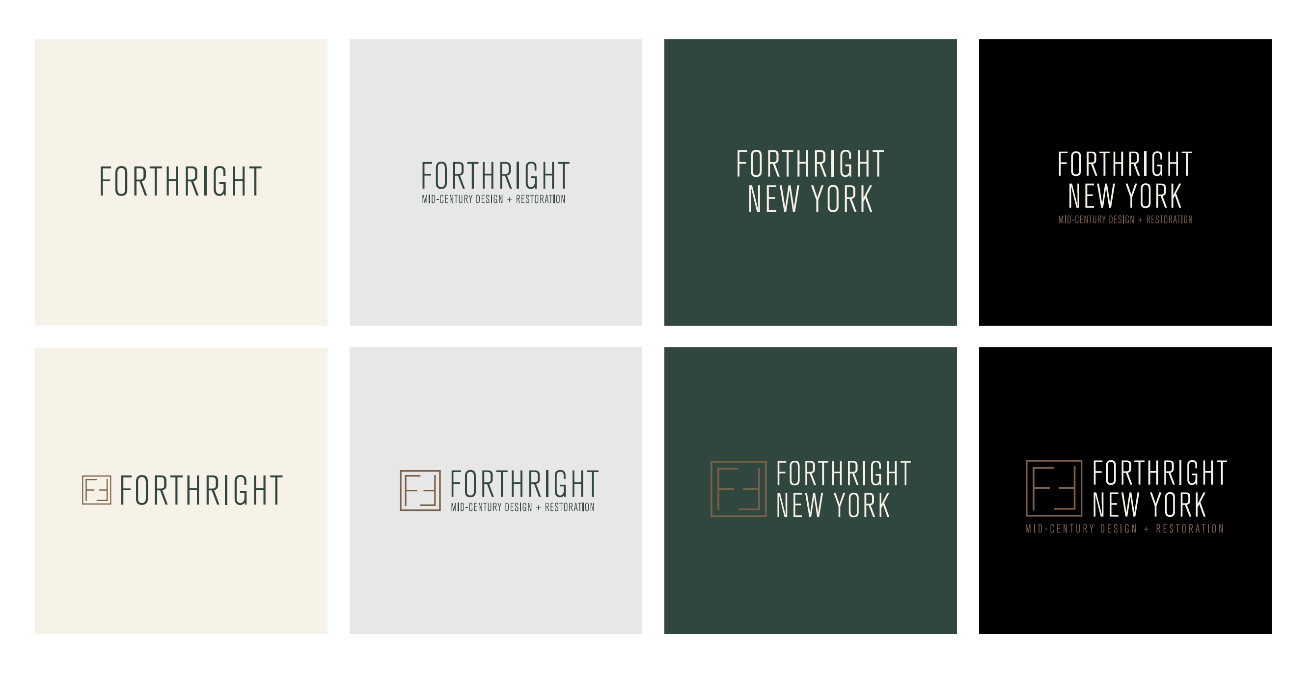 Visual identity guidelines for Forthright, including logo and brand color palette created by Studio Wisdom