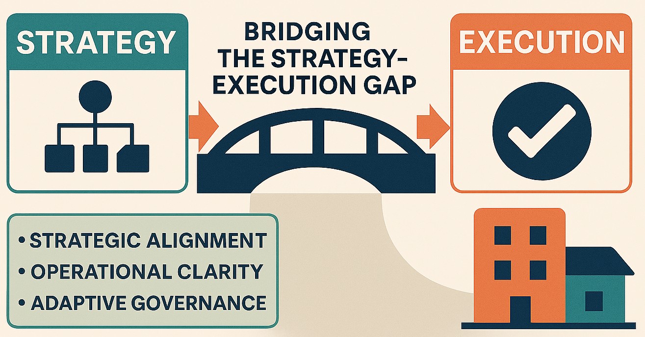 Visual showing bridge between strategy and execution