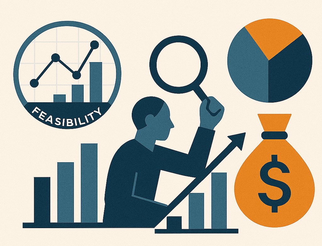 Feasibility graphics and analysis with an upward trend